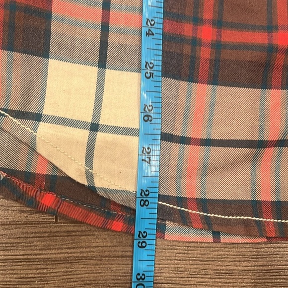 [M]Prana Red/Green Plaid L/S Cotton Button Shirt - Picture 5 of 5